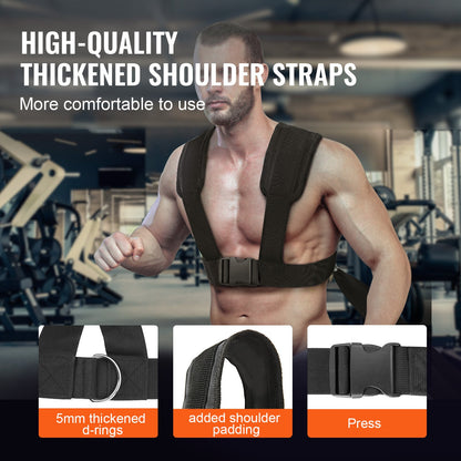 VEVOR Weight Training Sled, Pull Push Power Sled with Handle, Fitness Strength Resistance