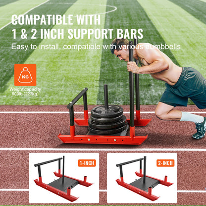 VEVOR Weight Training Sled, Pull Push Power Sled with Handle, Fitness Strength Resistance