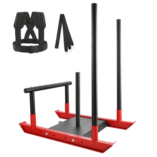 VEVOR Weight Training Sled, Pull Push Power Sled with Handle, Fitness Strength Resistance