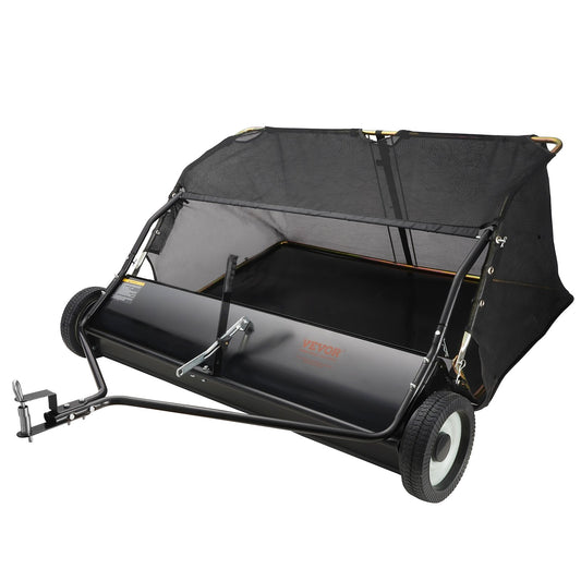 VEVOR Lawn Sweeper, 48.5"/26 cu. ft Large Capacity Tow Behind Yard Sweeper, Dumping