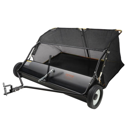 Tow-Behind Lawn Sweeper, 123 cm Wide, Large Capacity, Adjustable Height