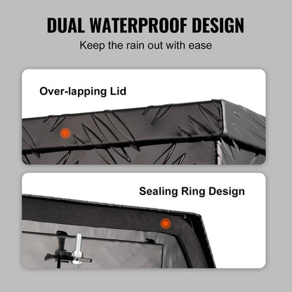 Aluminum Alloy Diamond Plate Trailer Box, 0.8m x 0.5m x 0.5m, 30 kg Capacity