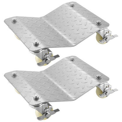Heavy-Duty Car Wheel Dollies with 0.3x0.4m Platform and 3" Casters (2-Pack)