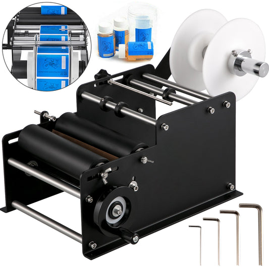 VEVOR MT-30 Round Bottle Labeling Machine, Manual Label Applicator, 20-40 pcs/min,