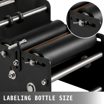 VEVOR MT-30 Round Bottle Labeling Machine, Manual Label Applicator, 20-40 pcs/min,