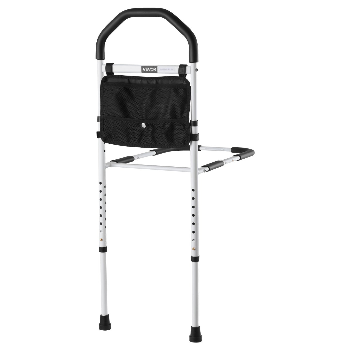 Bed Rail for Elderly, Bedside Assist Rails with Supporting Leg and PU Handrail, Adjustable Height Carbon Steel Pipe Bedside Cane, Bed Bars for Seniors & Patients, Fits King, Queen, Full, Twin