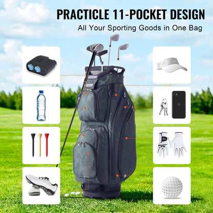 VEVOR Golf Cart Bag with 14 Way Organizer Divider Top, 36” 11 Pockets Premium Nylon
