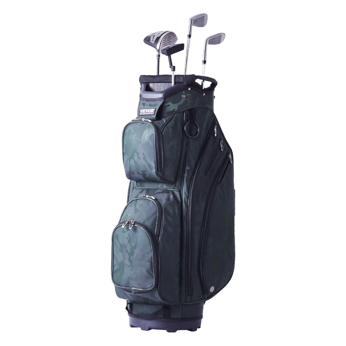 Golf Cart Bag with 3.3kg 14-Way Divider, 11 Pockets, Waterproof Nylon, Army Green