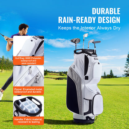 VEVOR Golf Cart Bag with 14 Way Organizer Divider Top, 36” 13 Pockets Premium Nylon