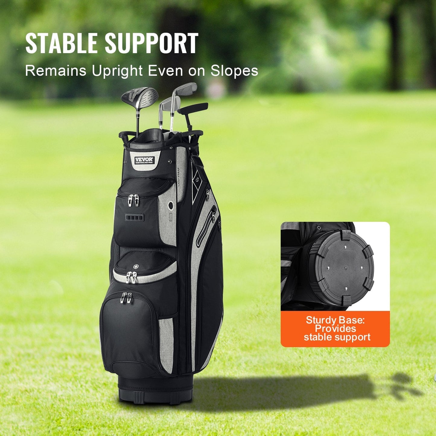 Premium Golf Cart Bag with 14-Way Divider, 0.9m Tall, 13 Pockets, Black