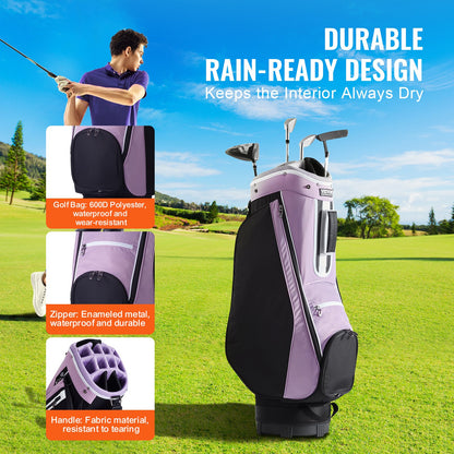 VEVOR Golf Cart Bag with 14 Way Organizer Divider Top, 36” Multiple Pockets Premium