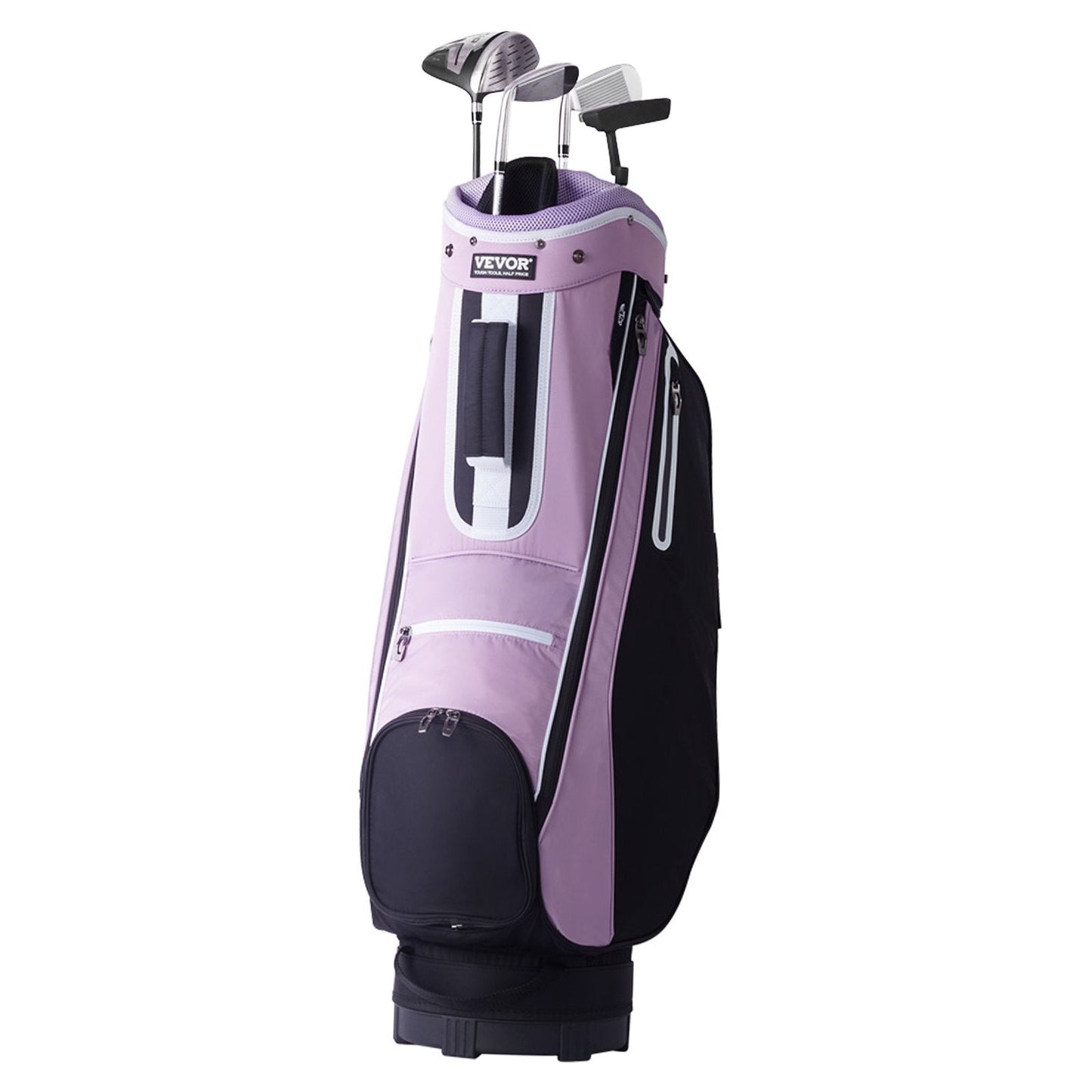 Premium Golf Cart Bag with 14-Way Divider, 0.9m, Multiple Pockets, Black/Purple