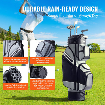 VEVOR Golf Cart Bag with 14 Way Organizer Divider Top, 41” 13 Pockets Premium Nylon
