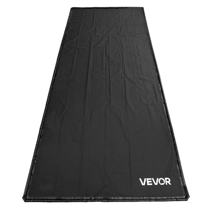 Containment Mat, 2.4 x 5.5 m, Non-Slip PVC Garage Floor Mat with a Cleaning Squeegee Broom, Heavy Duty Durable Waterproof Containment Protection from Snow, Rain and Mud for Cars Parking, Black