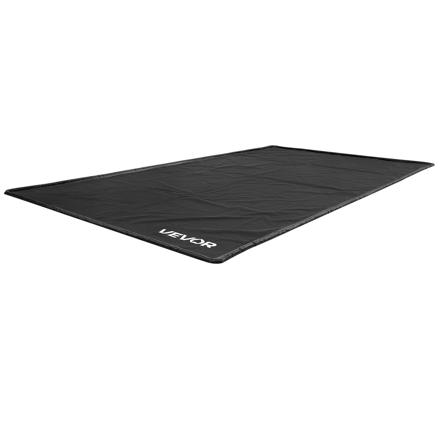 Containment Mat, 2.4 x 4.9 m, Non-Slip PVC Garage Floor Mat with a Cleaning Squeegee Broom, Heavy Duty Durable Waterproof Containment Protection from Snow, Rain and Mud for Cars Parking, Black