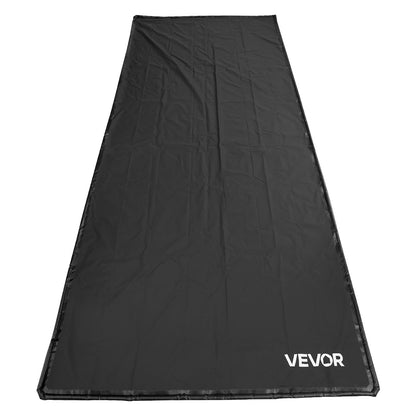 Containment Mat, 2.6 x 6.1 m, Non-Slip PVC Garage Floor Mat with a Cleaning Squeegee Broom, Heavy Duty Durable Waterproof Protection from Snow, Rain and Mud for Cars SUVs Trucks Parking, Black