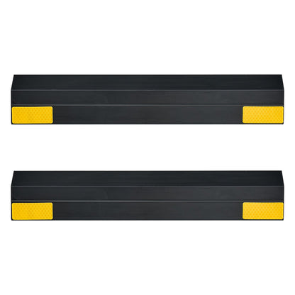 Parking Stopper, 406 mm 2 Pcs Heavy Duty Parking Aid for Garage, PP Curb Garage Floor Stopper with Reflective Strips, Vehicles Gadgets for Cars Vans Trucks Tire Wheel Guide Block Stops Bumpers