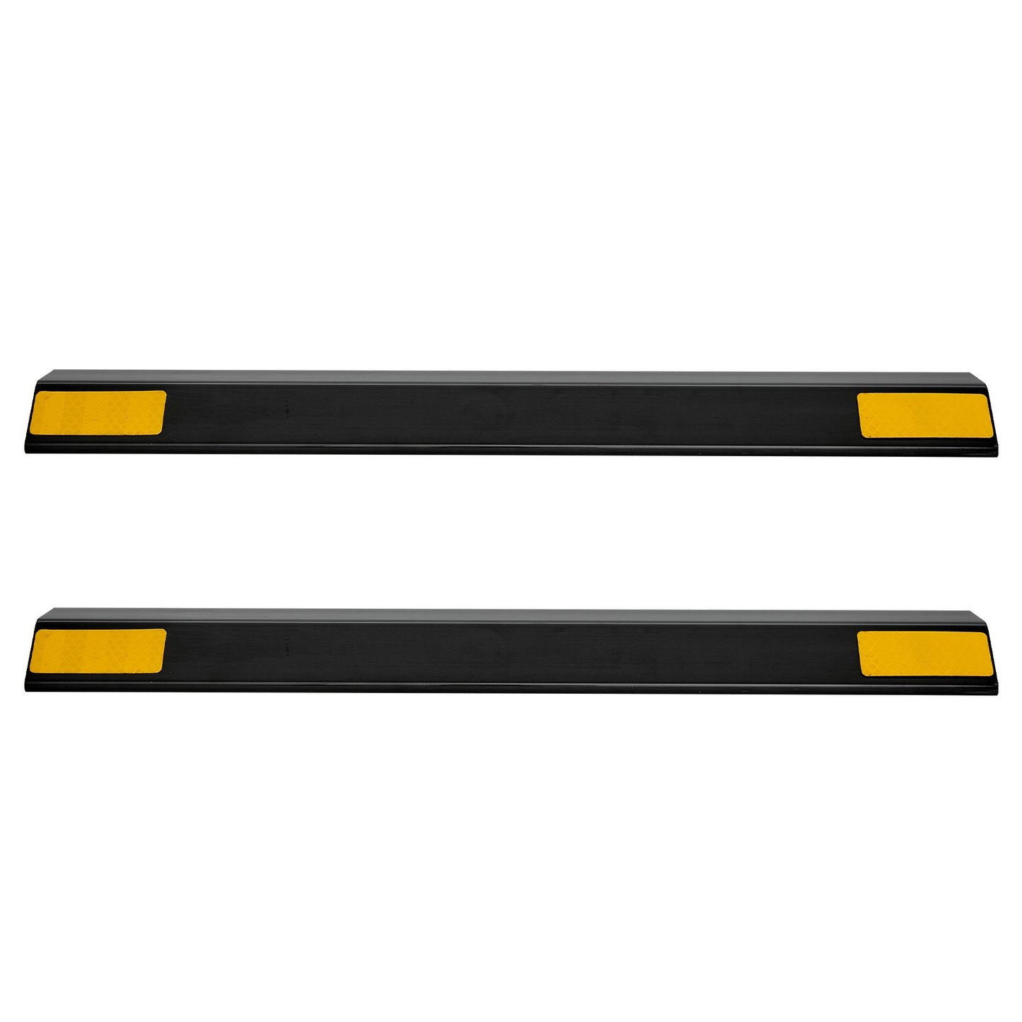 Parking Stopper, 446 mm 2 Pcs Heavy Duty Parking Aid for Garage, PP Curb Garage Floor Stopper with Reflective Strips, Vehicles Gadgets for Cars Vans Trucks Tire Wheel Guide Block Stops Bumpers