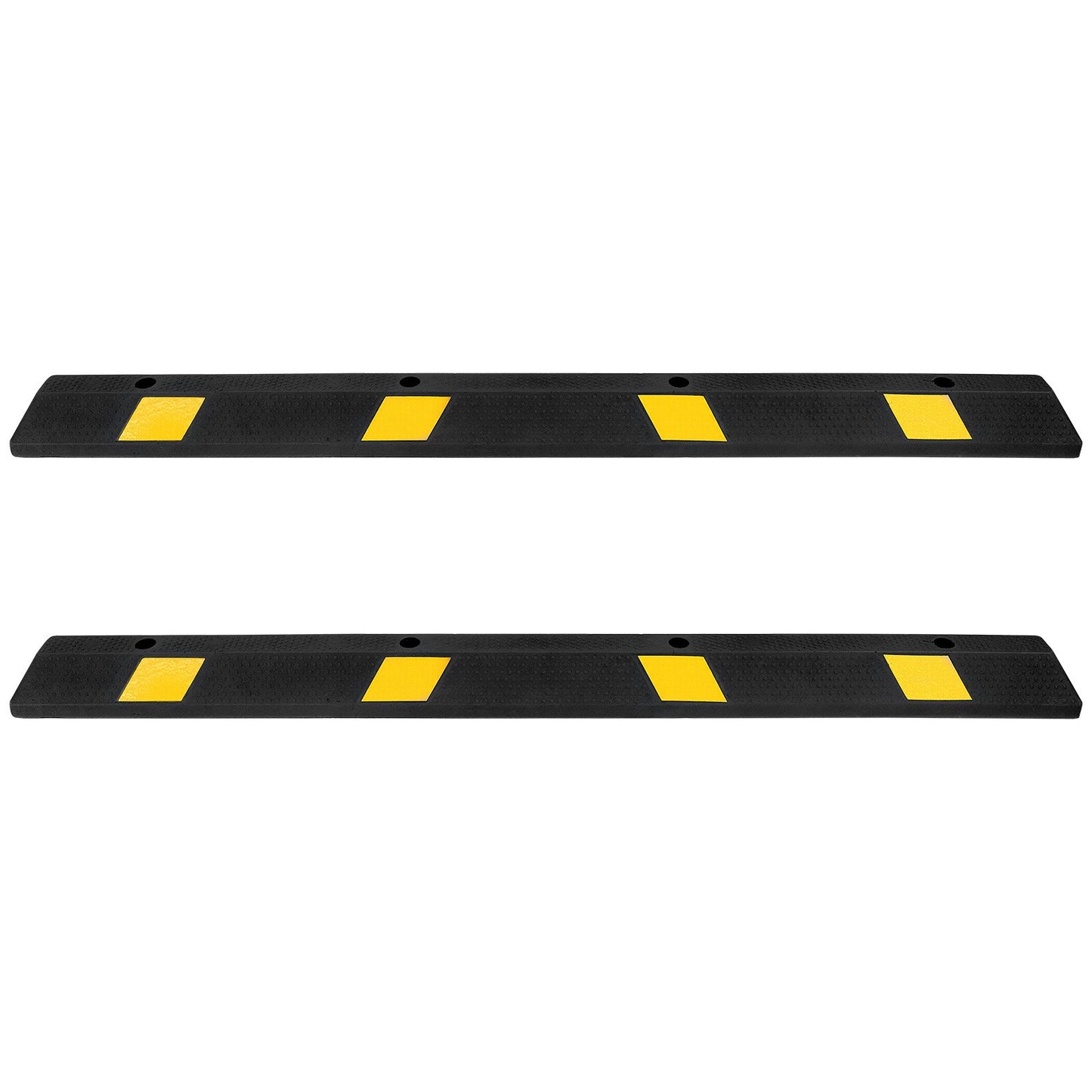 Parking Stopper, 1840 mm 2 Pcs Heavy Duty Parking Aid for Garage, Rubber Curb Garage Floor Stopper with Reflective Strips, Aid Gadgets for Cars Vans Trucks Tire Wheel Guide Block Stops Bumpers