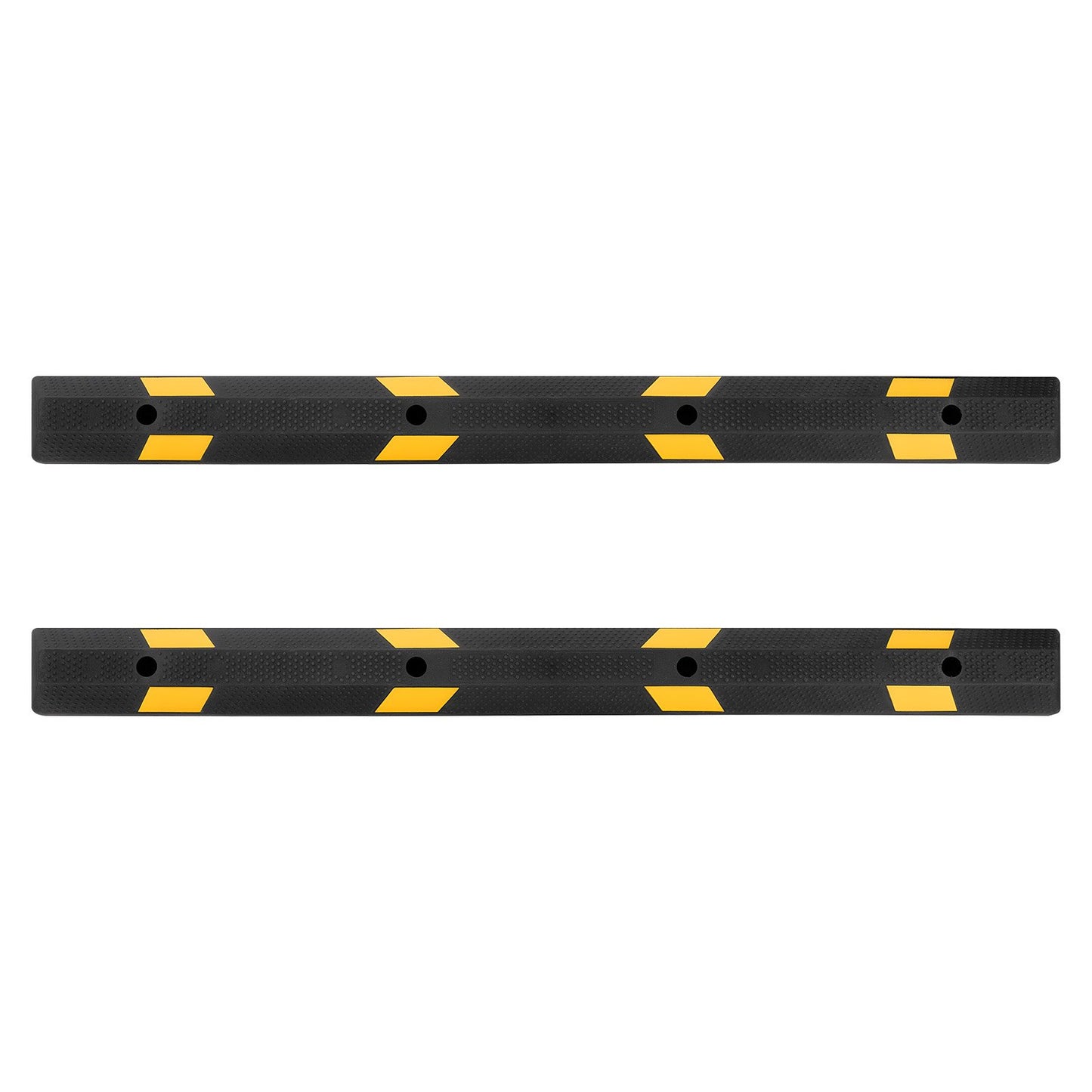 Parking Stopper, 1840 mm 2 Pcs Heavy Duty Parking Aid for Garage, Rubber Curb Garage Floor Stopper with Reflective Strips, Aid Gadgets for Cars Vans Trucks Tire Wheel Guide Block Stops Bumpers