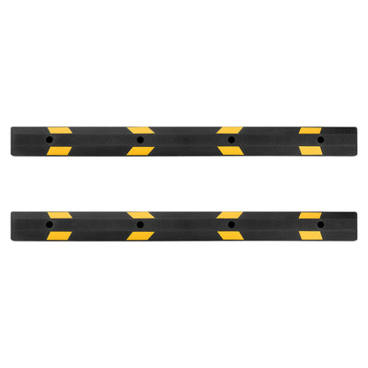 Parking Stopper, 1840 mm 2 Pcs Heavy Duty Parking Aid for Garage, Rubber Curb Garage Floor Stopper with Reflective Strips, Aid Gadgets for Cars Vans Trucks Tire Wheel Guide Block Stops Bumpers