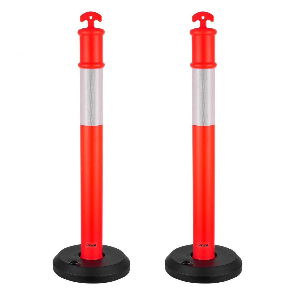 2 Pack Traffic Delineator Posts 1140 mm Traffic Safety Cones Fillable Base