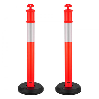2 Pack Traffic Delineator Posts 1140 mm Traffic Safety Cones Fillable Base