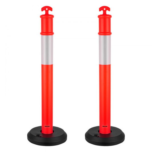 2 Pack Traffic Delineator Posts 1140 mm Traffic Safety Cones Fillable Base