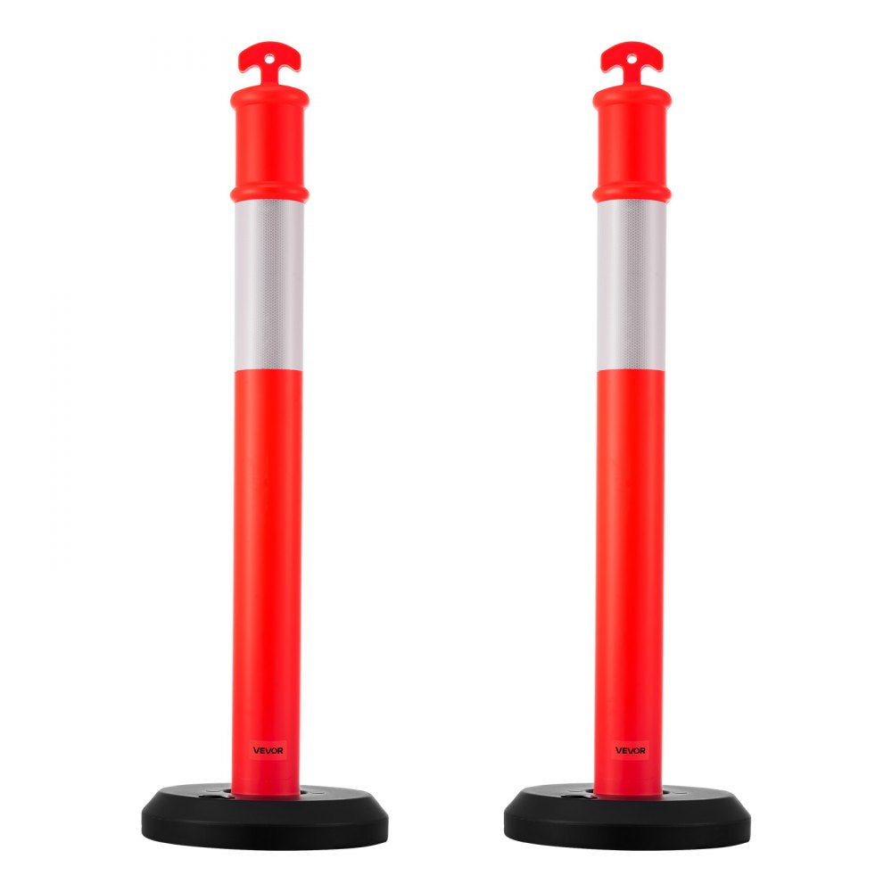 2 Pack Traffic Delineator Posts 1140 mm Traffic Safety Cones Fillable Base