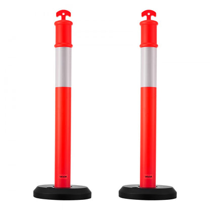 2 Pack Traffic Delineator Posts 1140 mm Traffic Safety Cones Fillable Base