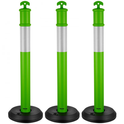3 Pack Traffic Delineator Posts 1140 mm Safety Cones Fillable Base Green