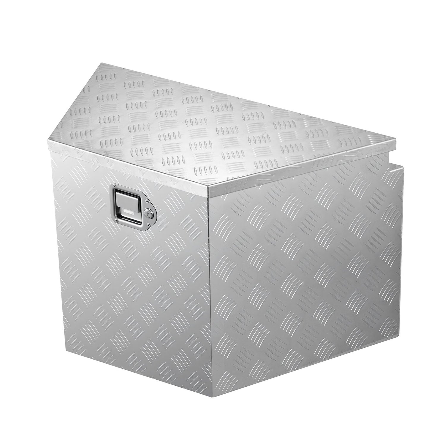 Trailer Tongue Box, 838 x 483 x 457 mm Aluminum Trailer Tongue Tool Box, Heavy Duty Storage Organizer with Lock & Keys, Utility Tool Chest for Pickup Truck Bed, RV, SUV, Off-Road Vehicle, Silver