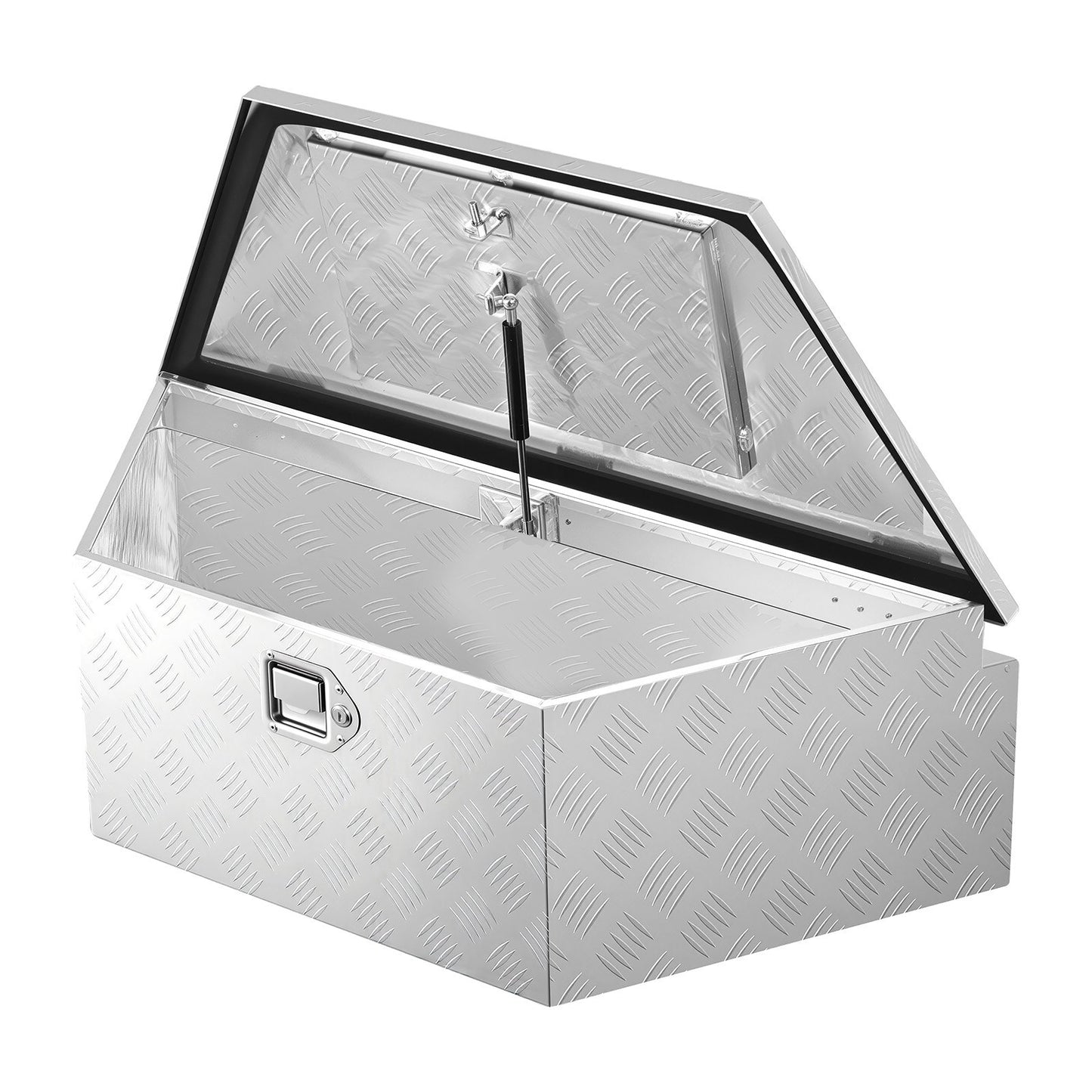 Trailer Tongue Box, 990 x 419 x 305 mm Aluminum Trailer Tongue Tool Box, Heavy Duty Storage Organizer with Lock & Keys, Utility Tool Chest for Pickup Truck Bed, RV, SUV, Off-Road Vehicle, Silver