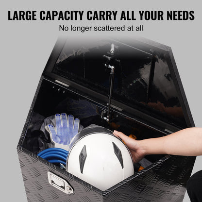 VEVOR Trailer Tongue Box, Aluminum Alloy Diamond Plate Tongue Box Tool Chest, Heavy