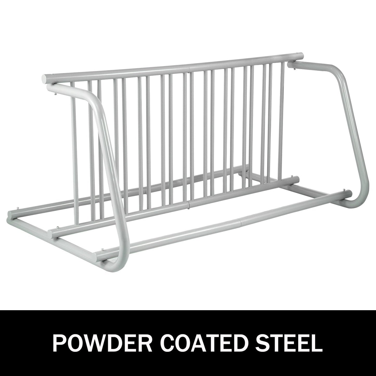 10-Bike Double-Sided Floor Rack, 1.5m All-Steel for Garages & Events