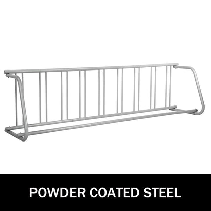 9-Bike Floor Rack: Single-Sided Steel Stand for Garage or Yard Storage