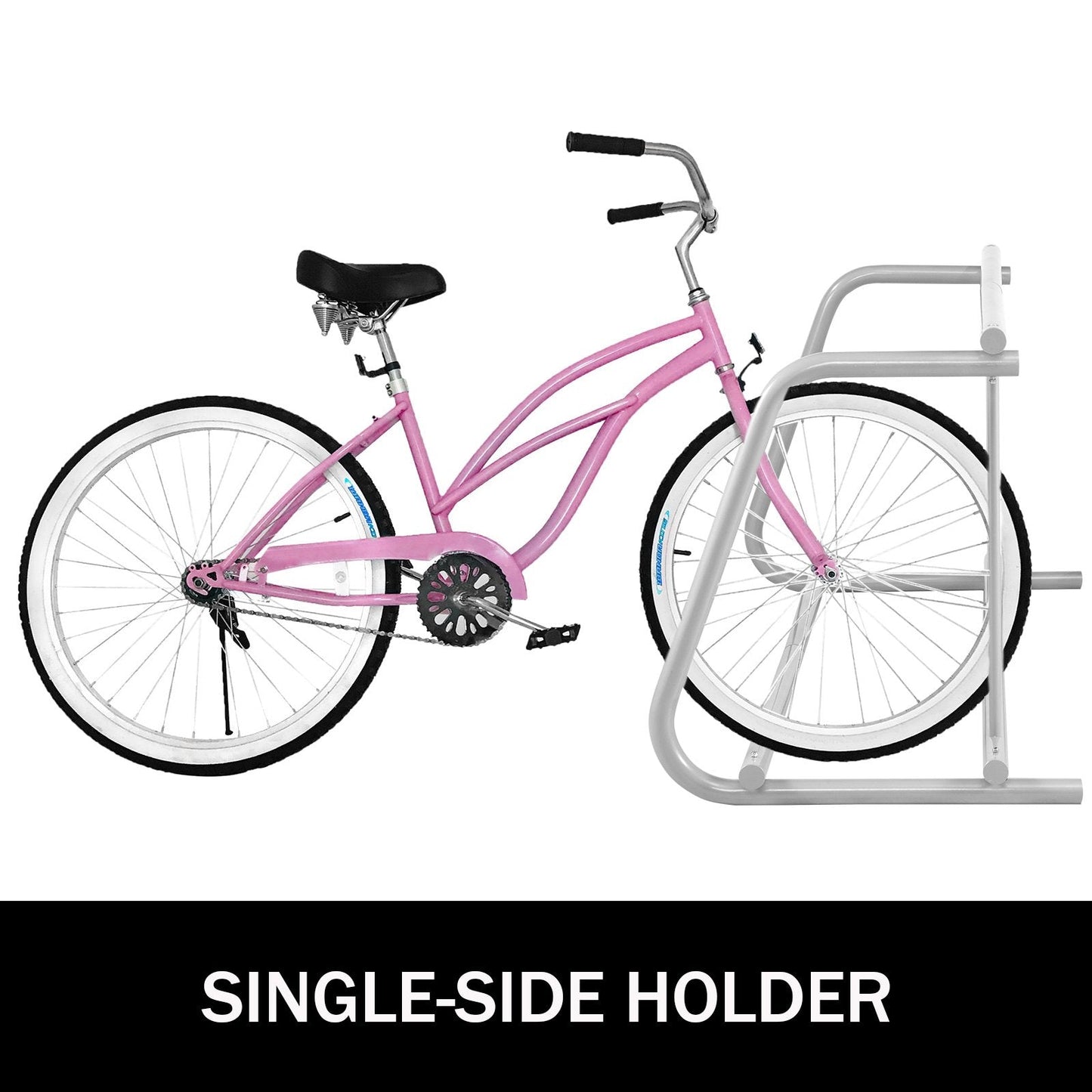 9-Bike Floor Rack: Single-Sided Steel Stand for Garage or Yard Storage