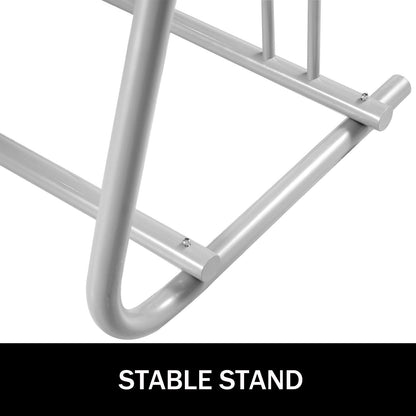 9-Bike Floor Rack: Single-Sided Steel Stand for Garage or Yard Storage