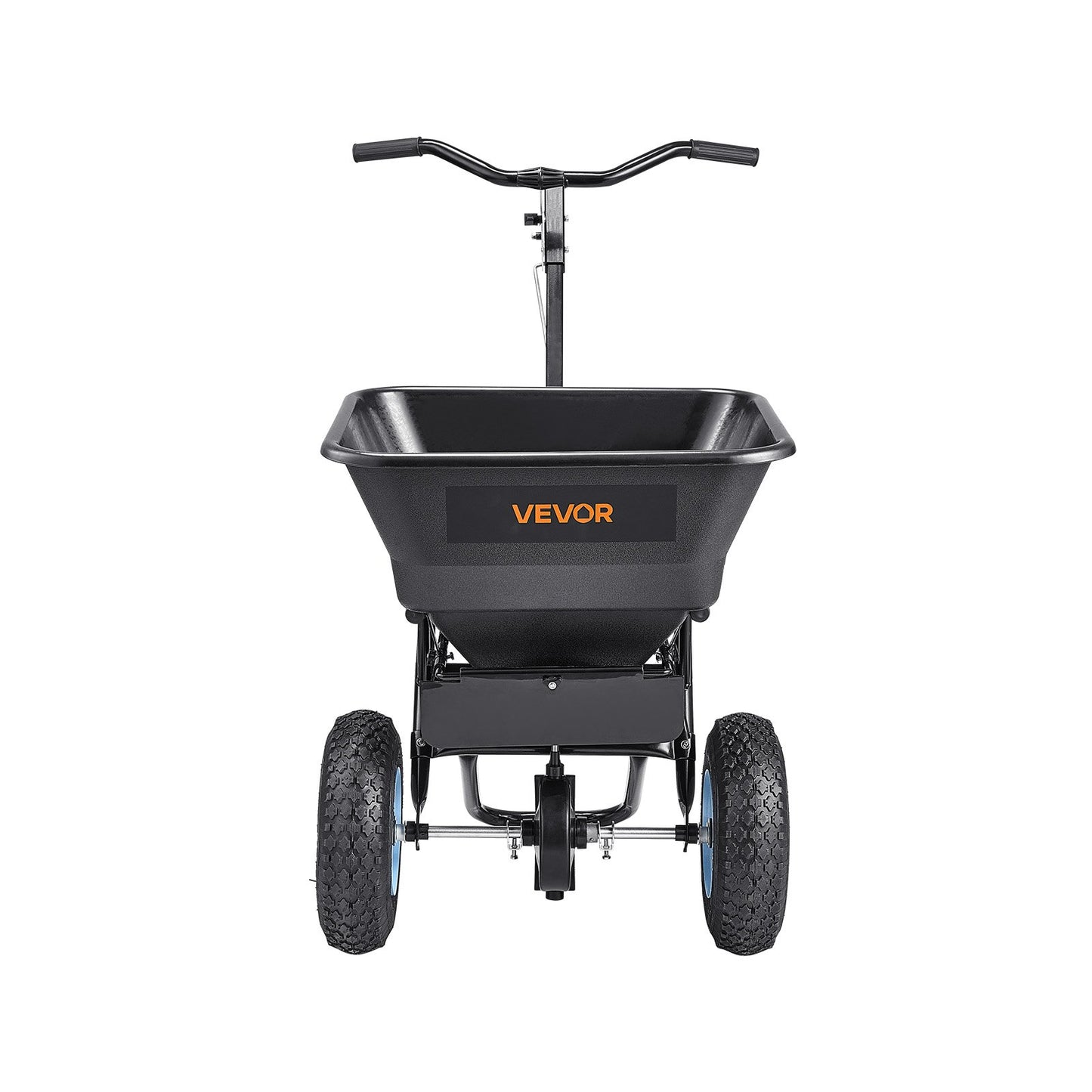 Lawn Spreader, 45.2 kg Capacity, Walk-Behind Push Spreader, 0-9.8ft Spreading Width, 13 in All Terrain Pneumatic Tires, Fertilizer Spreaders with Hopper Grate, for Seed Salt Ice Melt