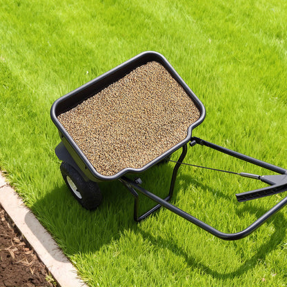 Push Lawn Spreader, 3.6m Spreading Width, Broadcast Spreader with 36.3kg Load Capacity & 10 in All-Terrain Tires, Walk-Behind Garden & Lawn Broadcast Spreaders for Seed Fertilizer, Salt Ice Melt