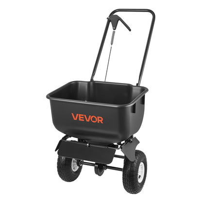 Push Lawn Spreader, 3.6m Spreading Width, Broadcast Spreader with 36.3kg Load Capacity & 10 in All-Terrain Tires, Walk-Behind Garden & Lawn Broadcast Spreaders for Seed Fertilizer, Salt Ice Melt