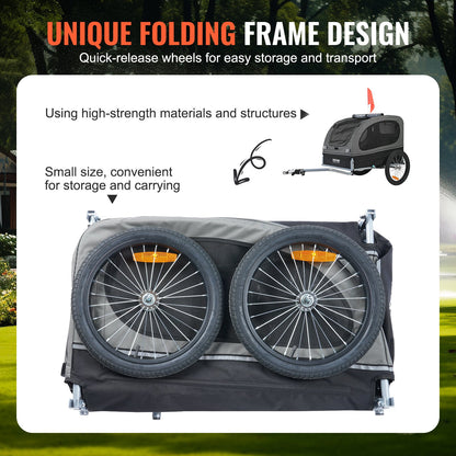 VEVOR Dog Bike Trailer, Supports up to 40 kg, Pet Cart Bicycle Carrier, Easy Folding
