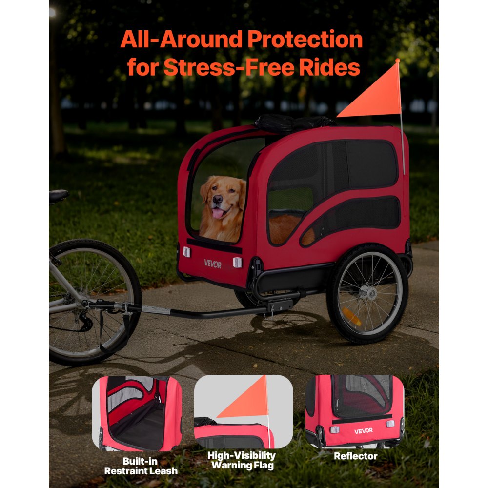 Dog Bike Trailer Pet Bicycle Trailer Cat Carrier 45 kg Water Resistant