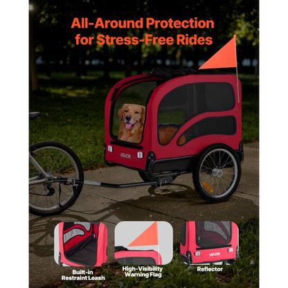 Dog Bike Trailer Pet Bicycle Trailer Cat Carrier 45 kg Water Resistant