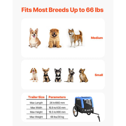 Dog Bike Trailer Pet Bicycle Trailer Cat Carrier 30 kg Water Resistant