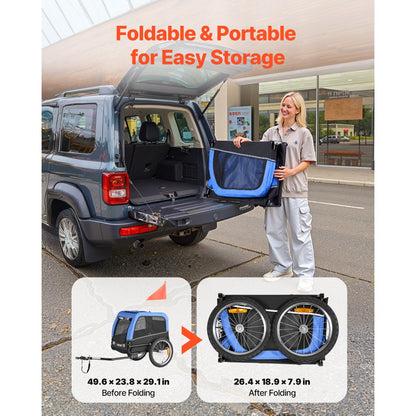 Dog Bike Trailer Pet Bicycle Trailer Cat Carrier 30 kg Water Resistant