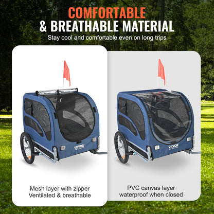 VEVOR Dog Bike Trailer, Supports up to 45 kg, Pet Cart Bicycle Carrier, Easy Folding