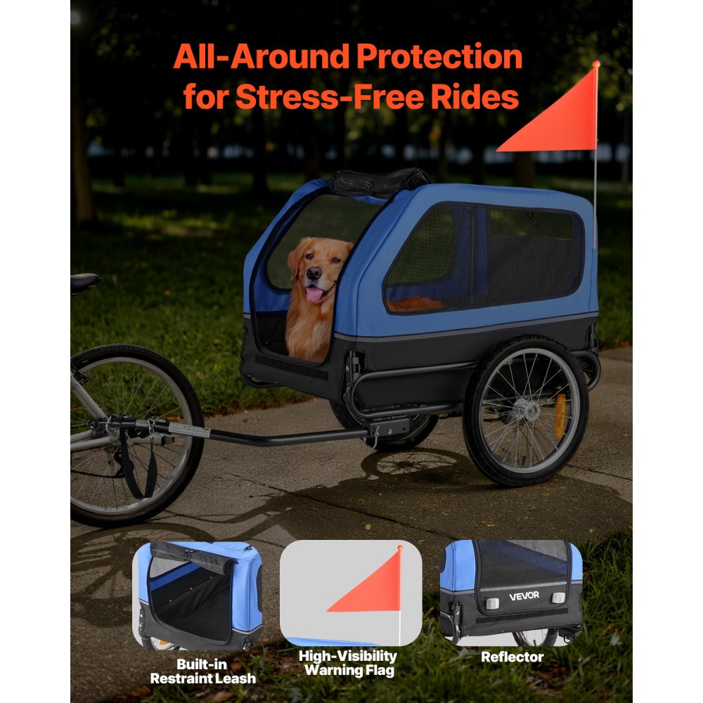 Dog Bike Trailer Pet Bicycle Trailer Cat Carrier 40 kg Water Resistant