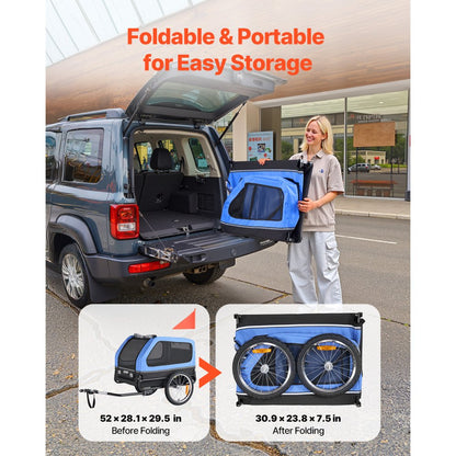 Dog Bike Trailer Pet Bicycle Trailer Cat Carrier 40 kg Water Resistant