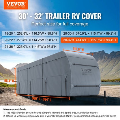 Durable 9.1-9.8m RV Camper Cover with 4-Layer Fabric and Storage Bag